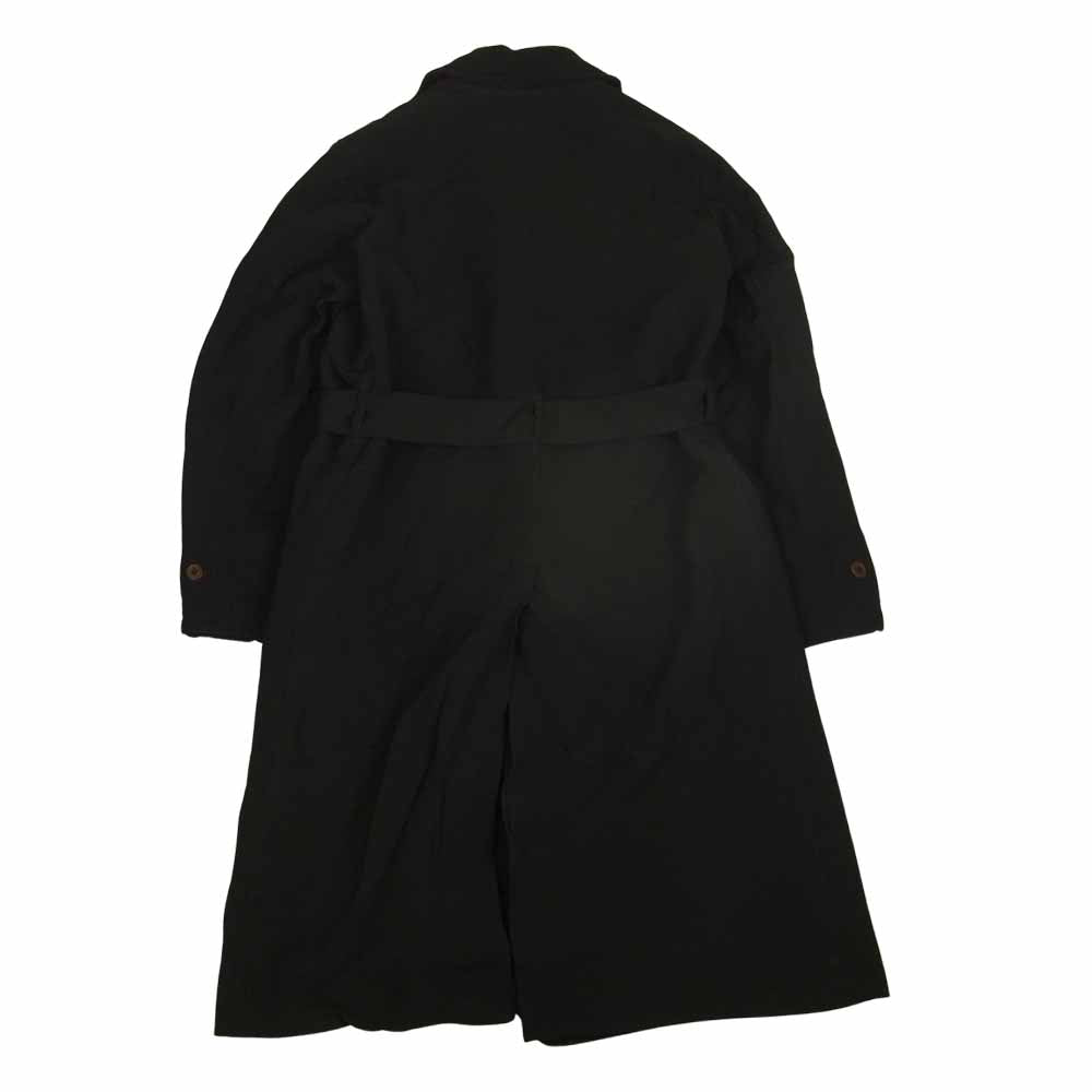 COMME des GARCONS コムデギャルソン HOMME DEUX オムドゥ 19AW DD-C003 ポリ縮 エステル縮絨 トレンチコート ブラック系 M【美品】【中古】