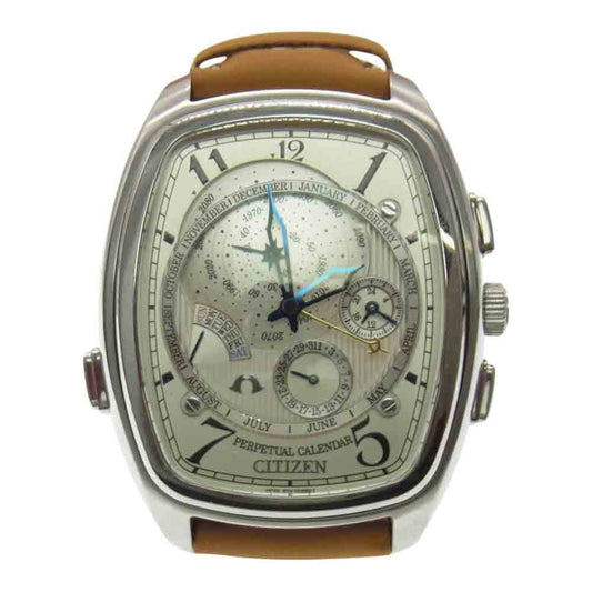 CITIZEN シチズン CAMPANOLA 213 No.31 CTR57-1042 QZ カンパノラ パーペチュアル カレンダー ベージュ系【中古】