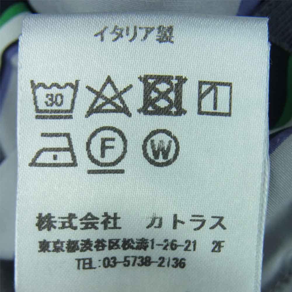 オーエーエムシー I025748 国内正規品 ストライプ 半袖 シャツ コットン イタリア製 ライトグレー系 M【中古】