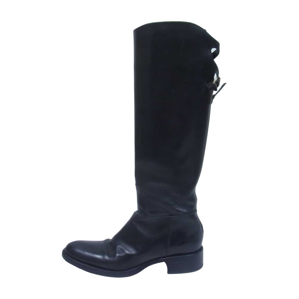 SARTORE サルトル イタリア製 レザー ロング レザー ジョッキーブーツ ブラック系 35【中古】