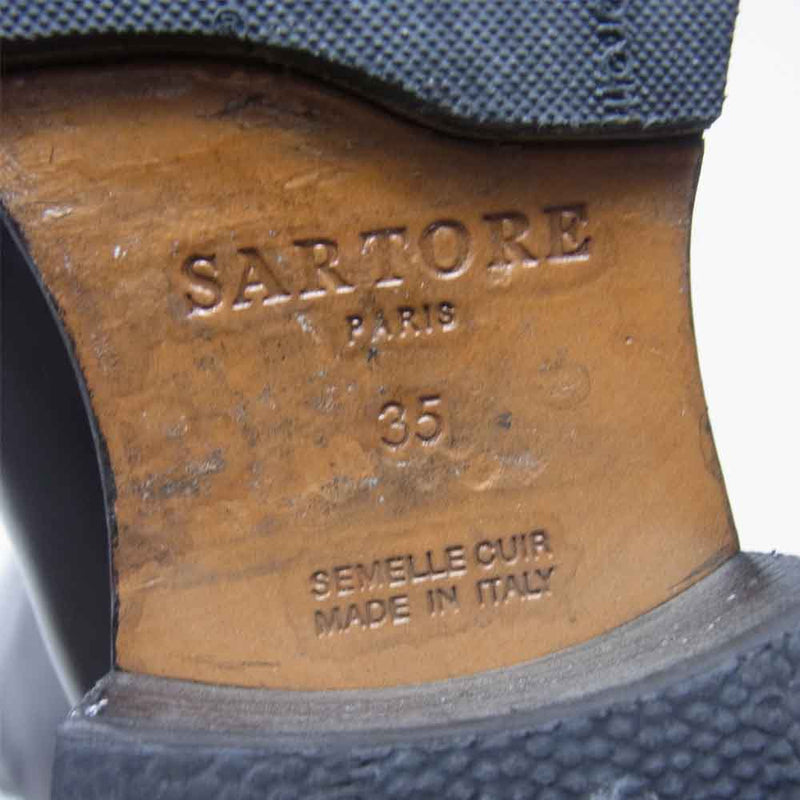 SARTORE サルトル イタリア製 レザー ロング レザー ジョッキーブーツ ブラック系 35【中古】