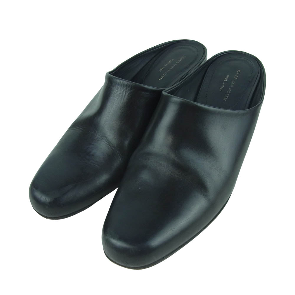 DRIES VAN NOTEN ドリスヴァンノッテン ヒール ミュール パンプス イタリア製 ブラック系 35【中古】
