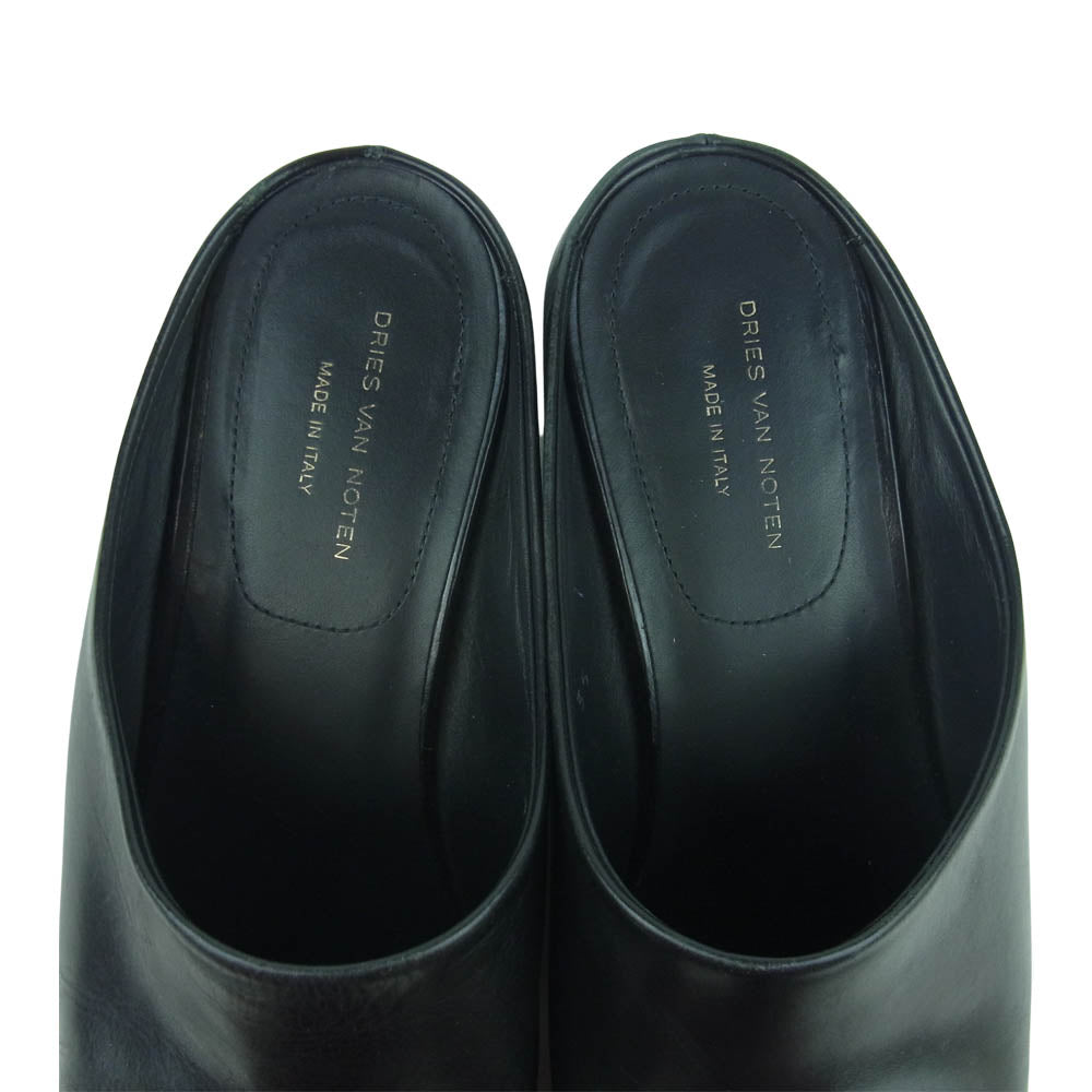 DRIES VAN NOTEN ドリスヴァンノッテン ヒール ミュール パンプス イタリア製 ブラック系 35【中古】