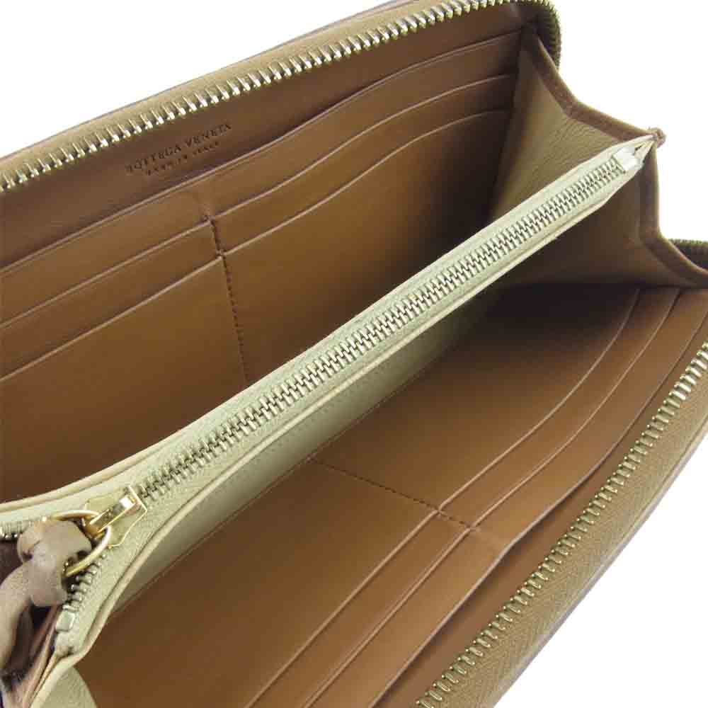 BOTTEGAVENETA ボッテガヴェネタ 114076 V0013 2510 イントレチャート ラウンドジップ ウォレット 財布 ブラウン系【中古】