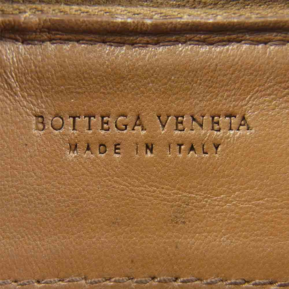BOTTEGAVENETA ボッテガヴェネタ 114076 V0013 2510 イントレチャート ラウンドジップ ウォレット 財布 ブラウン系【中古】