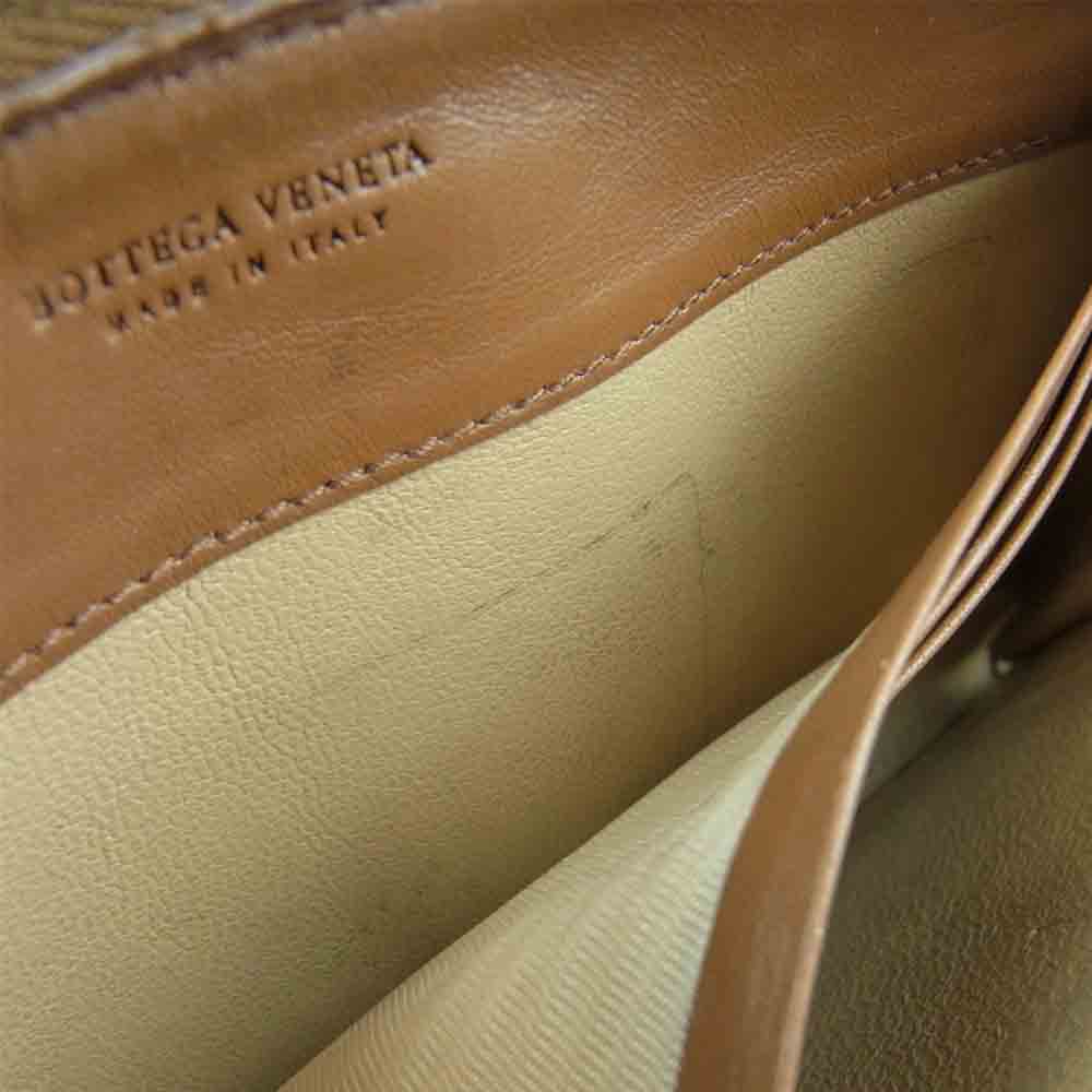 BOTTEGAVENETA ボッテガヴェネタ 114076 V0013 2510 イントレチャート ラウンドジップ ウォレット 財布 ブラウン系【中古】