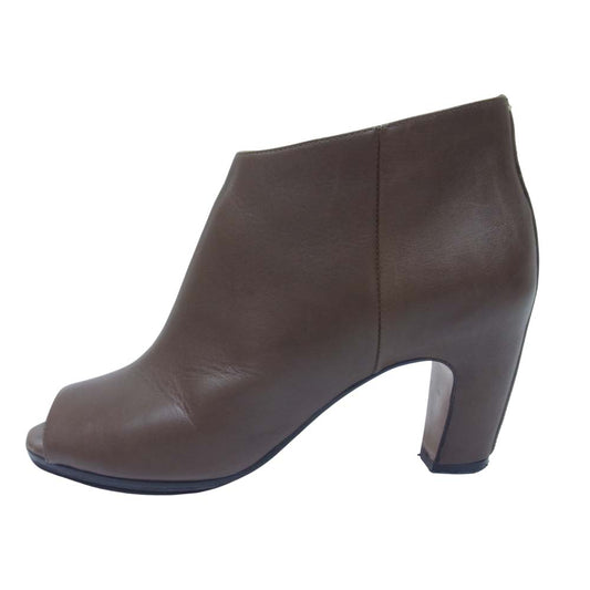 MAISON MARGIELA メゾンマルジェラ 22ライン 58WP0068 イタリア製 peep toe booties オープン トゥ ブーティ ショート ブーツ ダークブラウン系 35【中古】