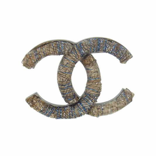 CHANEL シャネル A15P ココマーク ブローチ ベージュ系【中古】