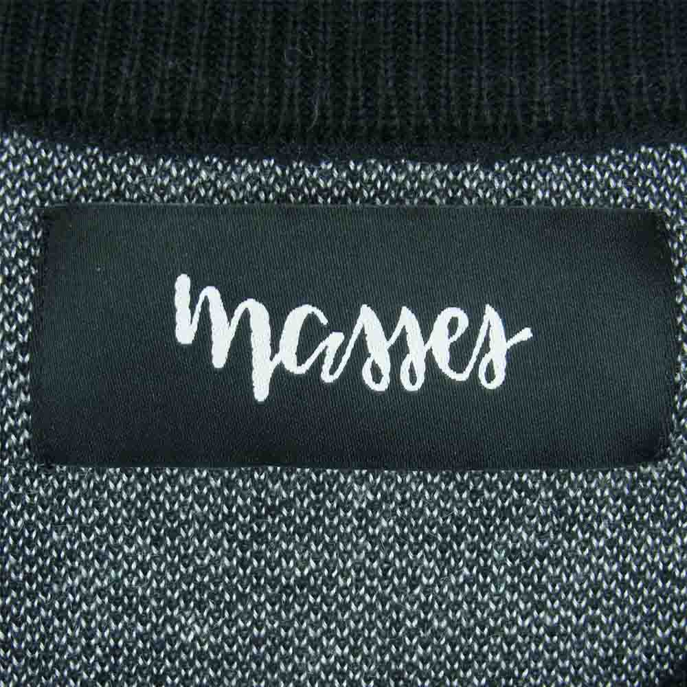 MASSES マシス × m&m エムアンドエム SWEATER BONE LOGO ボーンロゴ ジャガード セーター ニット ブラック系 M【美品】【中古】