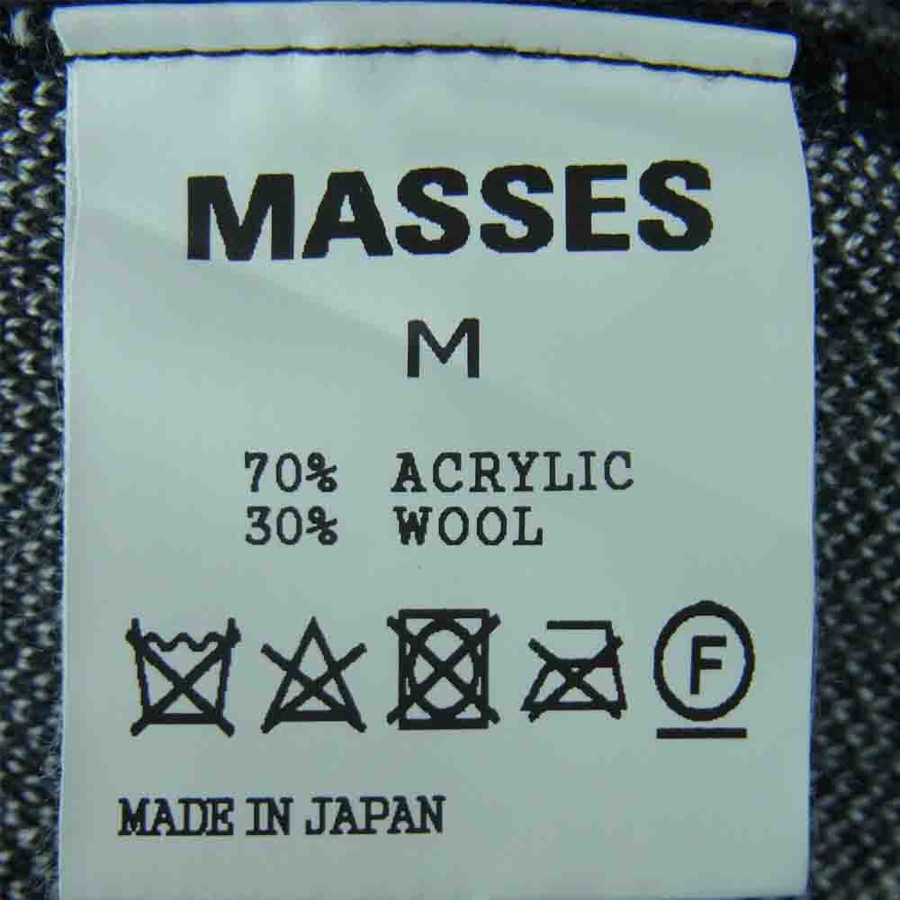 MASSES マシス × m&m エムアンドエム SWEATER BONE LOGO ボーンロゴ ジャガード セーター ニット ブラック系 M【美品】【中古】