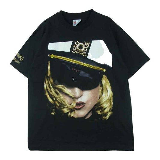 ヘインズ ウルトラウェイト Madonna マドンナ THE GIRLIE SHOW Tour T ツアー 半袖 Tシャツ コットン ブラック系 L【中古】