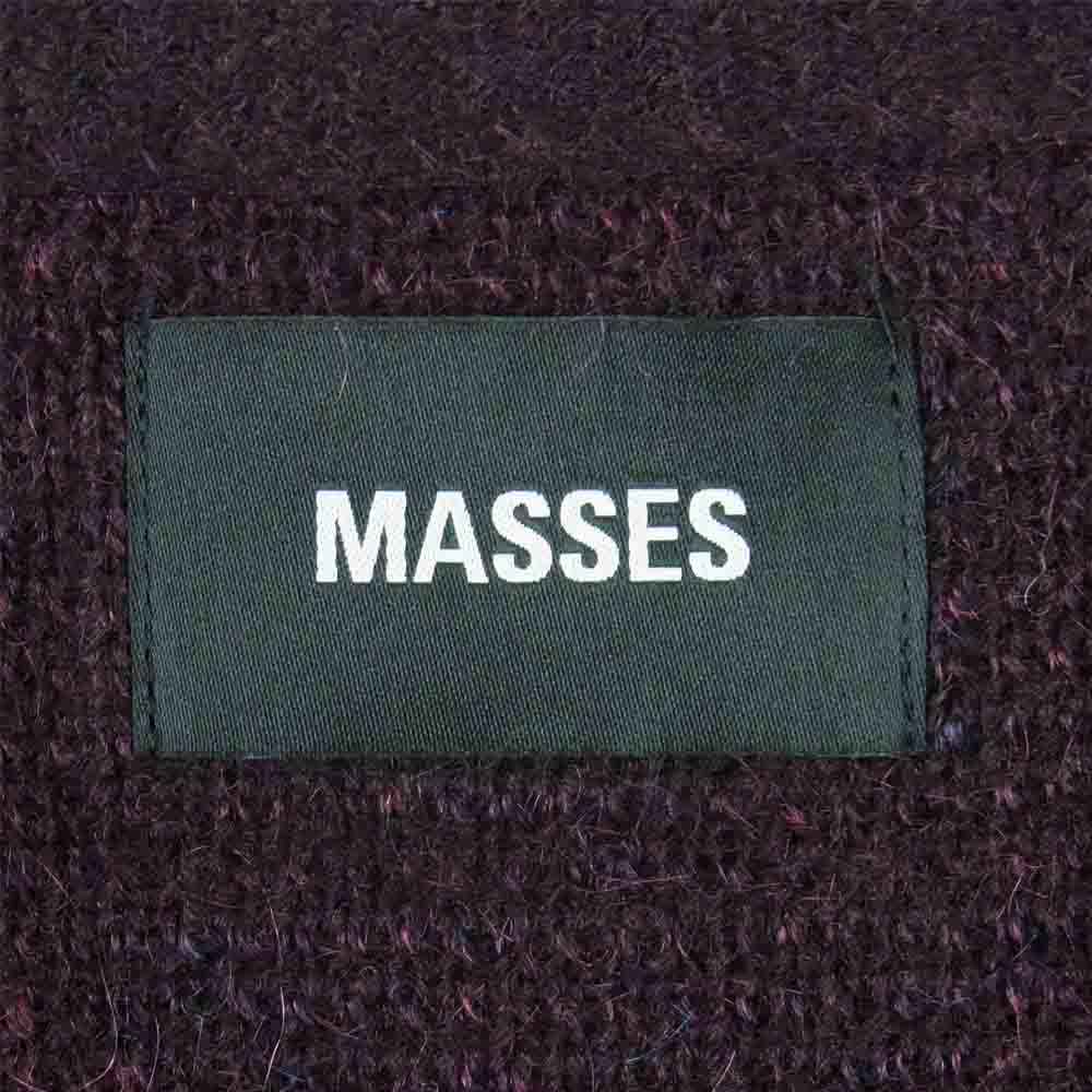 MASSES マシス MOHAIR CARDIGAN モヘア カーディガン ウール ナイロン 日本製 マルーン系 M【美品】【中古】