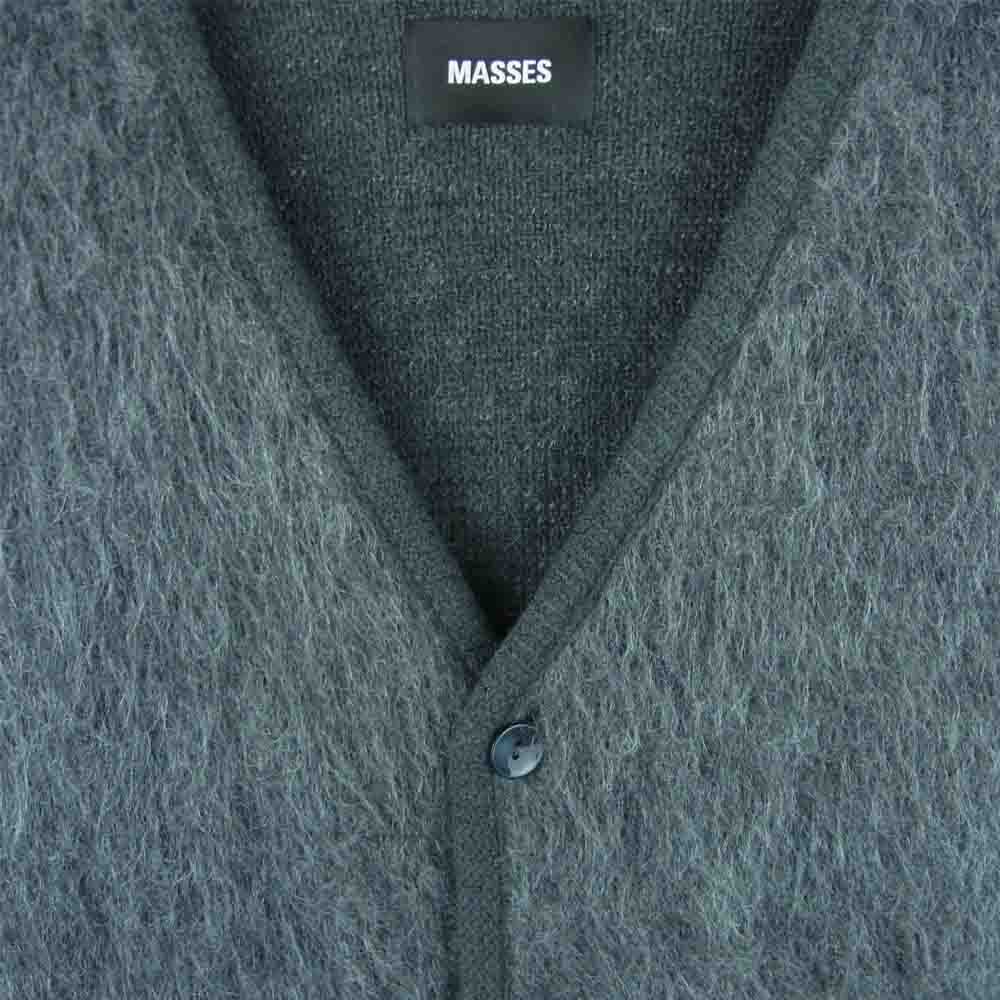 MASSES マシス MOHAIR CARDIGAN モヘア カーディガン ウール ナイロン 日本製 グレー系 M【美品】【中古】