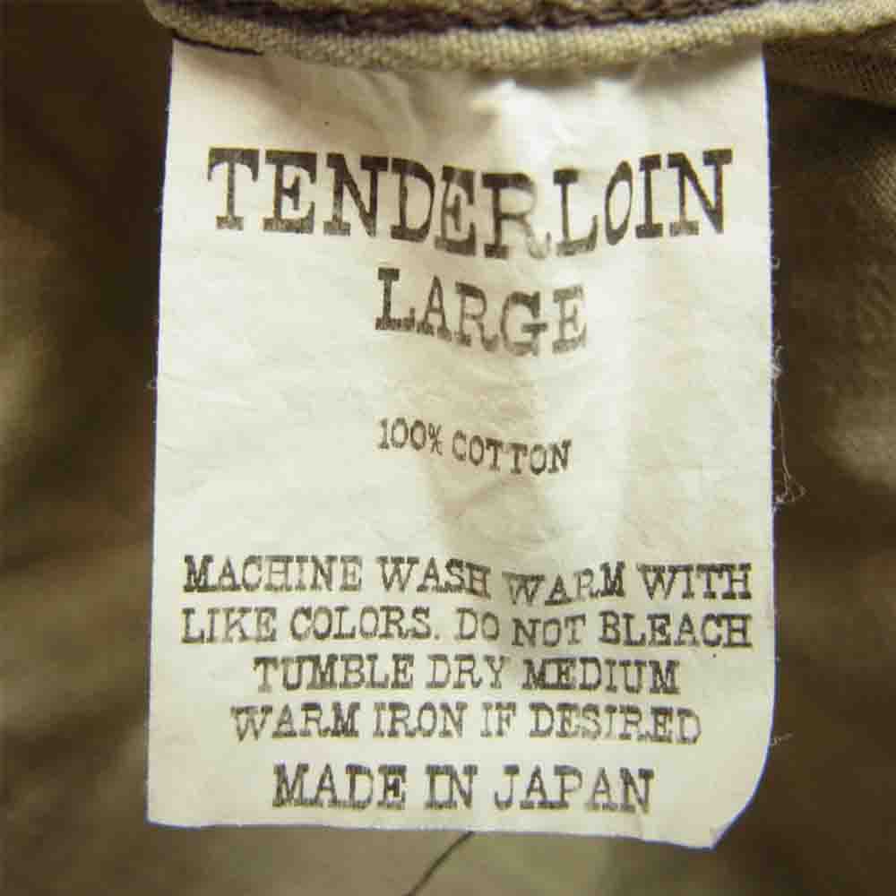 TENDERLOIN テンダーロイン 14SS T-BAMBOO SHT バンブーシャツ タイガーカモ ミリタリー シャツ カーキ系 L【中古】