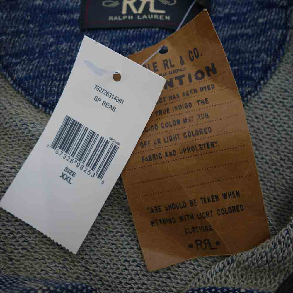 RRL ダブルアールエル 国内正規品 インディゴ コットン スウェット テリー ジャケット インディゴブルー系 XXL【新古品】【未使用】【中古】