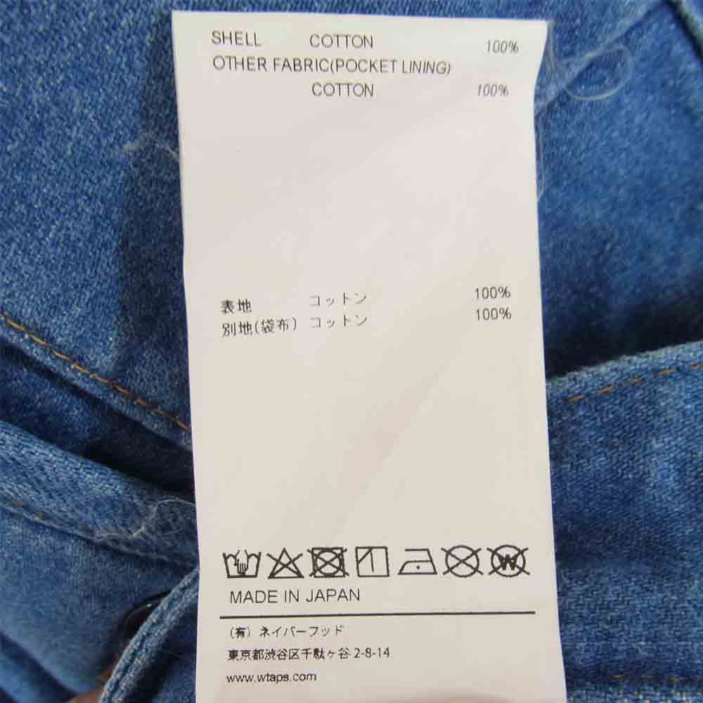 WTAPS ダブルタップス 21AW 212WVDT-PTM10 UNION 02 TROUSERS トラウザーズ インディゴブルー系 XL【中古】