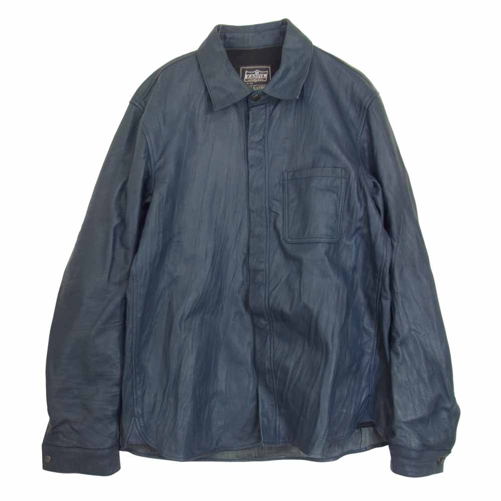 KADOYA カドヤ ゴートレザー シャツ ジャケット ブルー系 LL【中古】