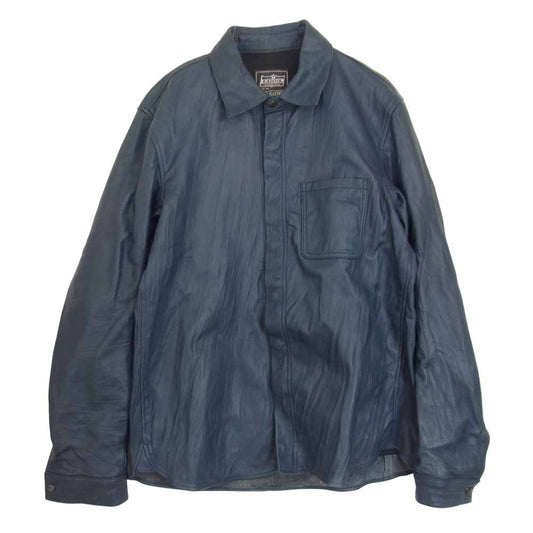 KADOYA カドヤ ゴートレザー シャツ ジャケット ブルー系 LL【中古】