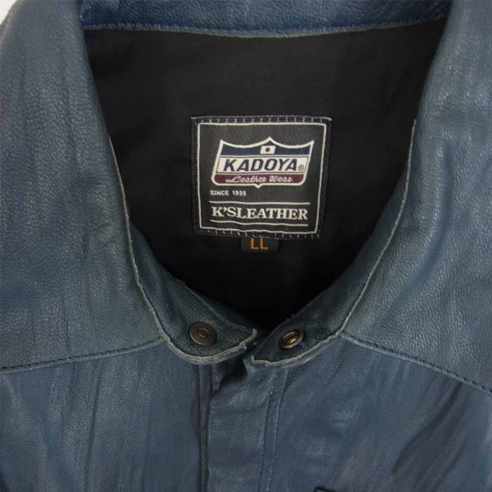 KADOYA カドヤ ゴートレザー シャツ ジャケット ブルー系 LL【中古】