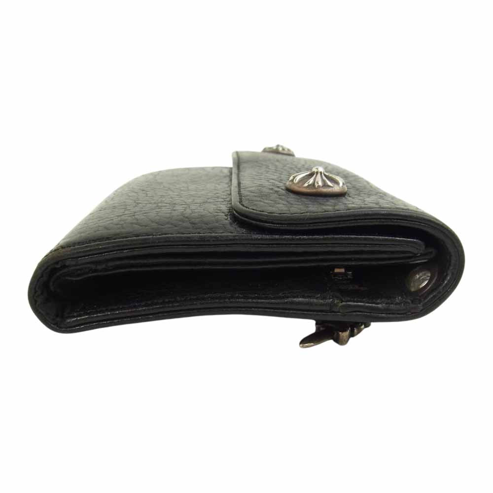 CHROME HEARTS クロムハーツ（原本有） WAVE WALLET ウェーブ CH クロスボールボタン ウォレット ブラック系【中古】