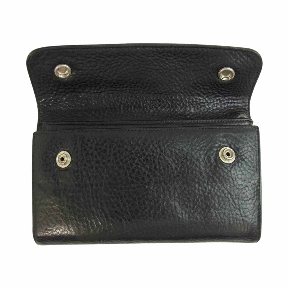 CHROME HEARTS クロムハーツ（原本有） WAVE WALLET ウェーブ CH クロスボールボタン ウォレット ブラック系【中古】
