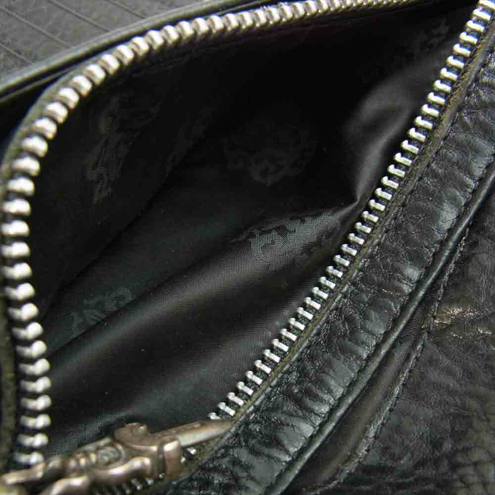 CHROME HEARTS クロムハーツ（原本有） WAVE WALLET ウェーブ CH クロスボールボタン ウォレット ブラック系【中古】