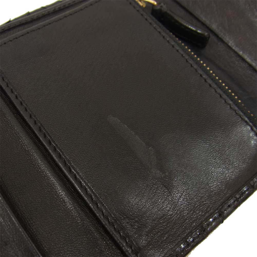 Anya Hindmarch アニヤ・ハインドマーチ 2155002-99 パイソンレザー 三つ折り 財布  ブラック系【中古】