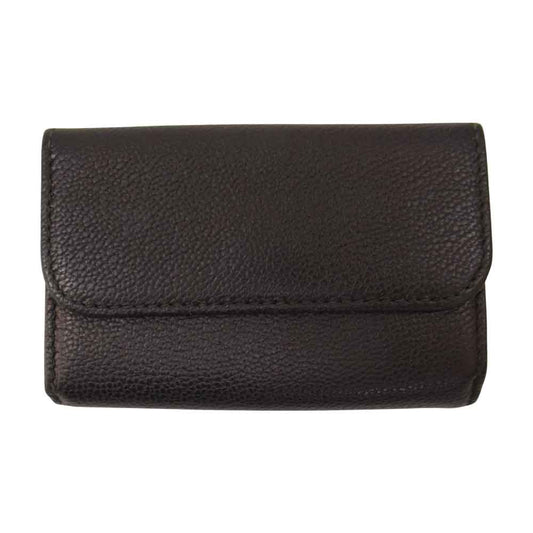 JIL SANDER ジルサンダー ロゴ型押し コンパクト ウォレット 三つ折り ミニ 財布  ブラック系【中古】
