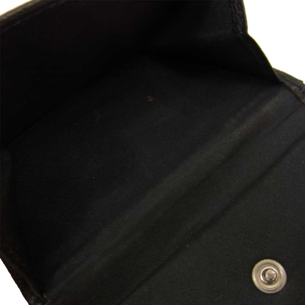 JIL SANDER ジルサンダー ロゴ型押し コンパクト ウォレット 三つ折り ミニ 財布  ブラック系【中古】