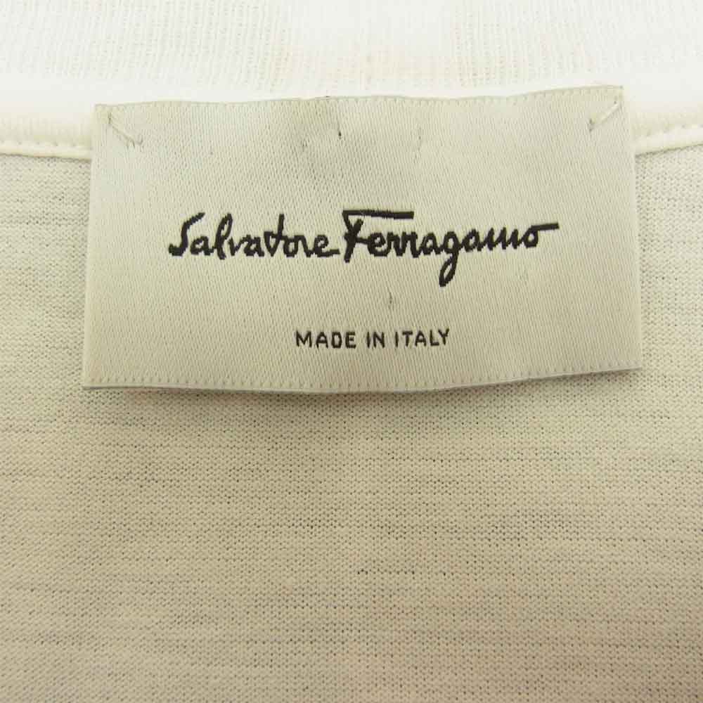 Salvatore Ferragamo サルヴァトーレフェラガモ 国内正規品 50123 Firenze ロゴ Tシャツ ホワイト系 S【中古】