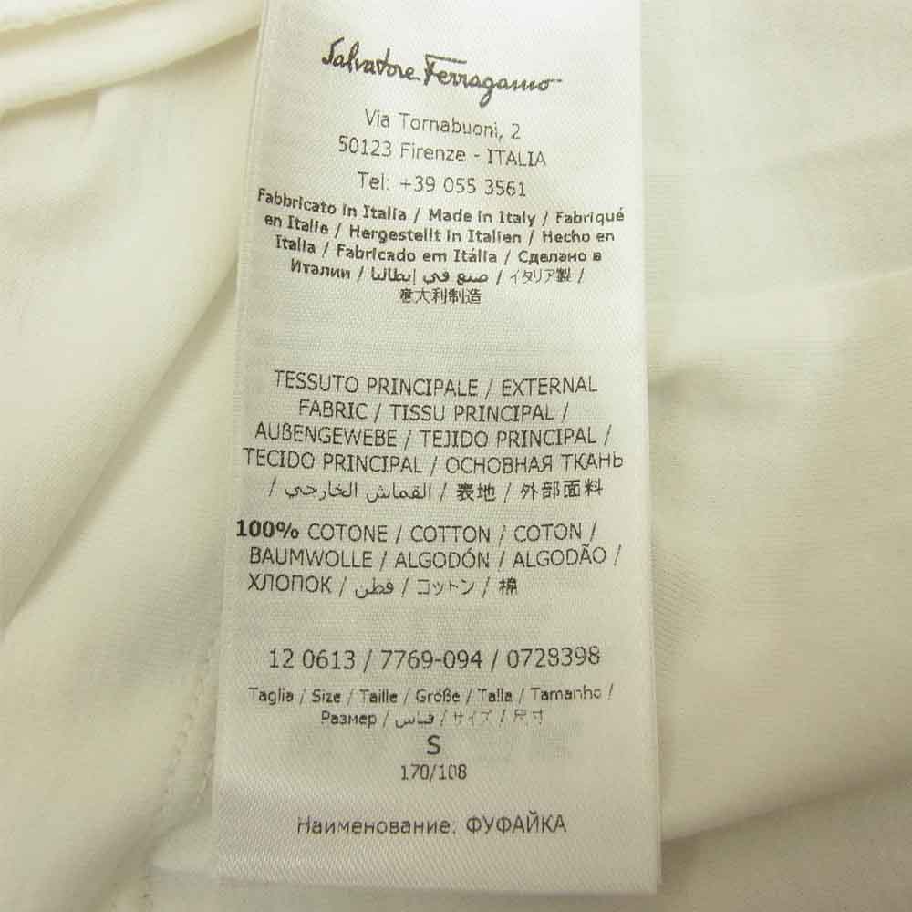 Salvatore Ferragamo サルヴァトーレフェラガモ 国内正規品 50123 Firenze ロゴ Tシャツ ホワイト系 S【中古】