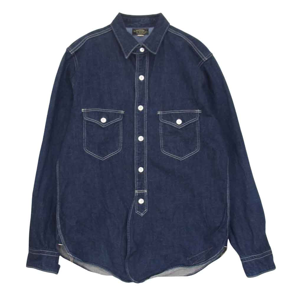FREEWHEELERS フリーホイーラーズ THE VANISHING WEST バニシング ウエスト インディゴ デニム ワーク シャツ インディゴブルー系 16【中古】