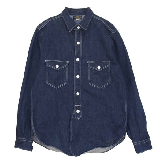 FREEWHEELERS フリーホイーラーズ THE VANISHING WEST バニシング ウエスト インディゴ デニム ワーク シャツ インディゴブルー系 16【中古】