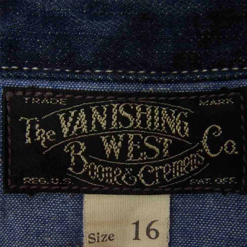 FREEWHEELERS フリーホイーラーズ THE VANISHING WEST バニシング ウエスト インディゴ デニム ワーク シャツ インディゴブルー系 16【中古】