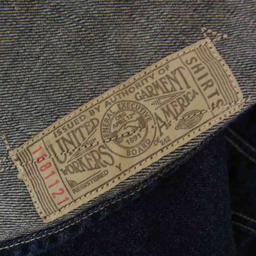 FREEWHEELERS フリーホイーラーズ THE VANISHING WEST バニシング ウエスト インディゴ デニム ワーク シャツ インディゴブルー系 16【中古】