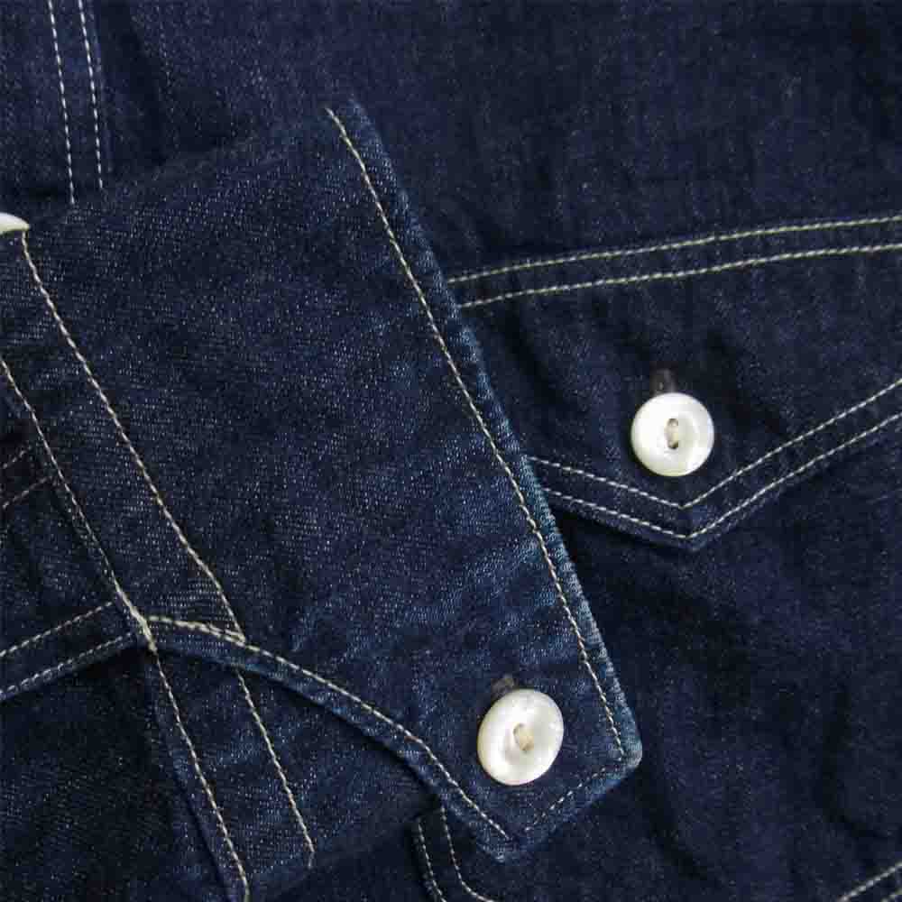 FREEWHEELERS フリーホイーラーズ THE VANISHING WEST バニシング ウエスト インディゴ デニム ワーク シャツ インディゴブルー系 16【中古】