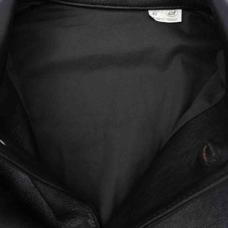 ADDICT CLOTHES アディクトクローズ SHEEPSKIN COVERALL 茶芯 シープスキン カバーオール ジャケット ブラック系 40【美品】【中古】