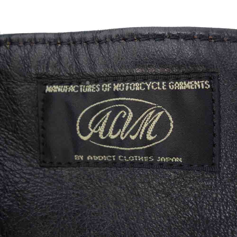 ADDICT CLOTHES アディクトクローズ SHEEPSKIN COVERALL 茶芯 シープスキン カバーオール ジャケット ブラック系 40【美品】【中古】