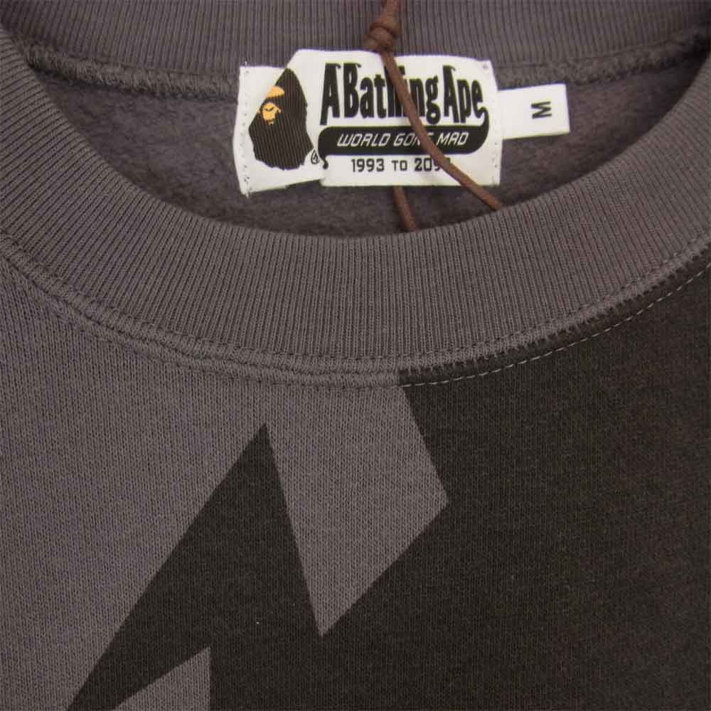 A BATHING APE アベイシングエイプ 1H80113009 STA PATTERN RELAXED FIT CREWNECK スターパターン クルーネック スウェット グレー系 M【新古品】【未使用】【中古】