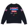 Supreme シュプリーム 19AW   Honda x Fox Racing Crewneck ホンダ フォックスレーシング クルーネック ボックスロゴ スウェット トレーナー ブラック系 M【中古】