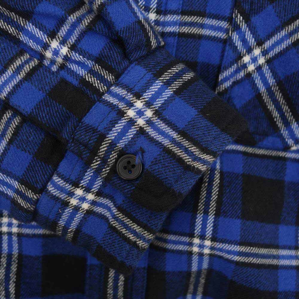 Supreme シュプリーム 19AW Quilted Arc Logo Flannel Shirt キルテッド アーチロゴ フランネル シャツ ブルー系 S【美品】【中古】