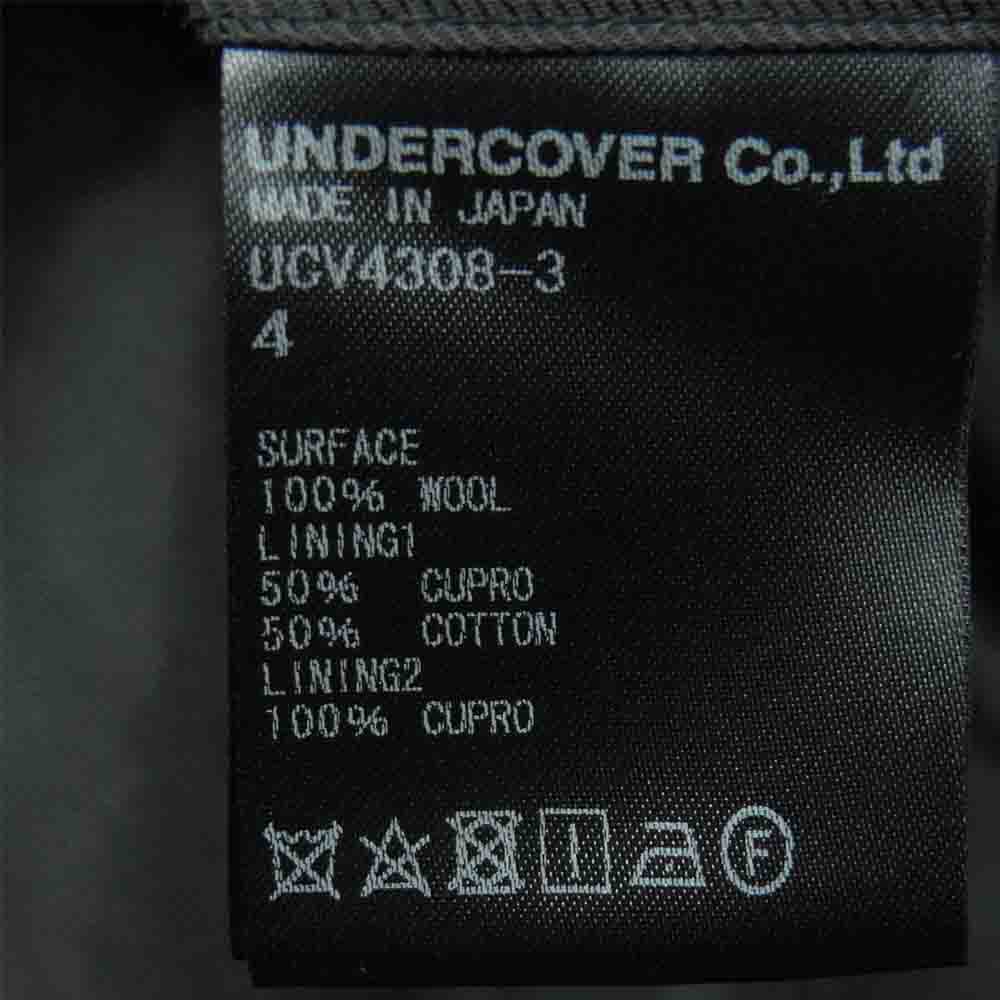 UNDERCOVER アンダーカバー 18AW UCV4308-3 ウール フラノ チェスター コート 日本製 ブラック系 4【中古】