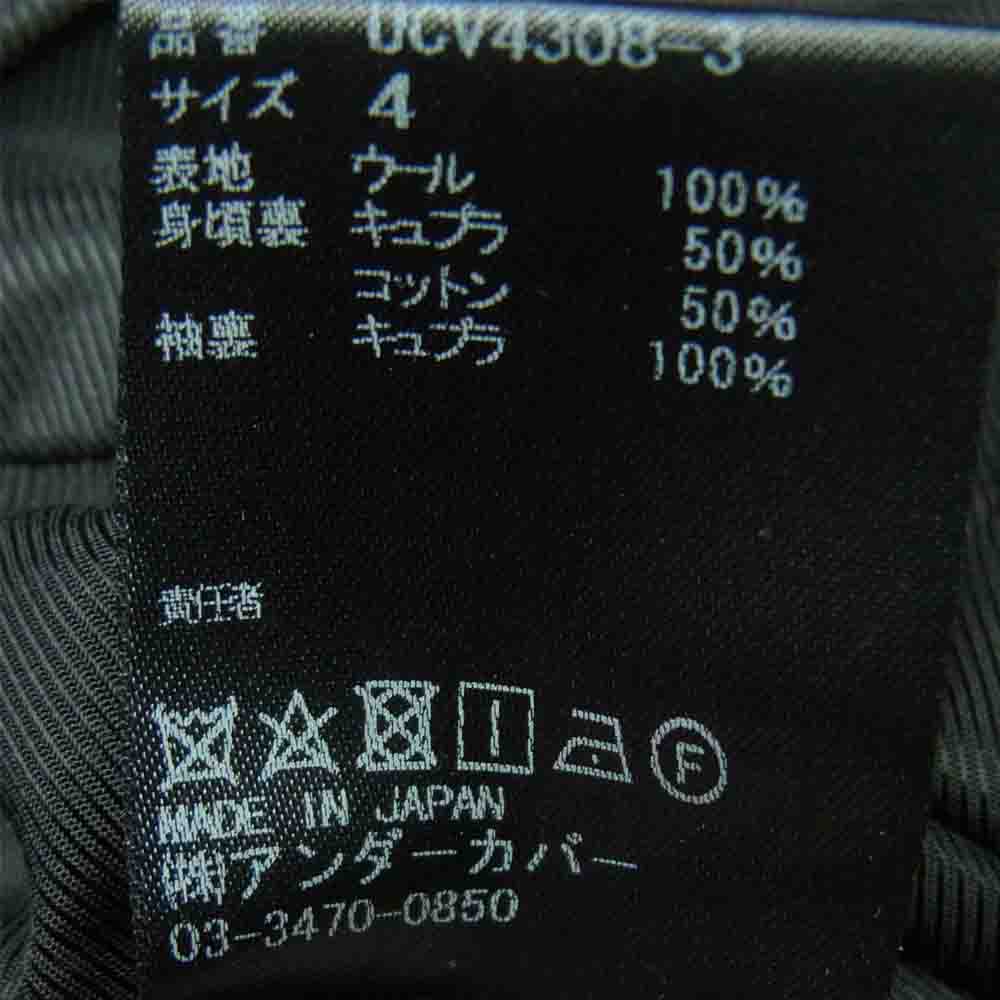 UNDERCOVER アンダーカバー 18AW UCV4308-3 ウール フラノ チェスター コート 日本製 ブラック系 4【中古】