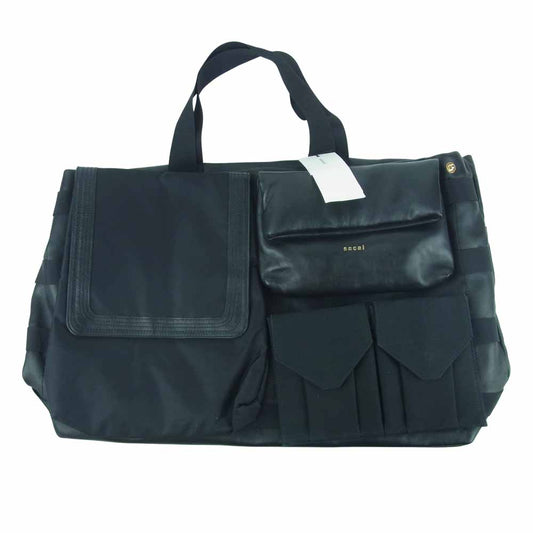 Sacai サカイ 21-0268S multi pocket Tote マルチ ポケット レザー トートバッグ ブラック系 OS【新古品】【未使用】【中古】