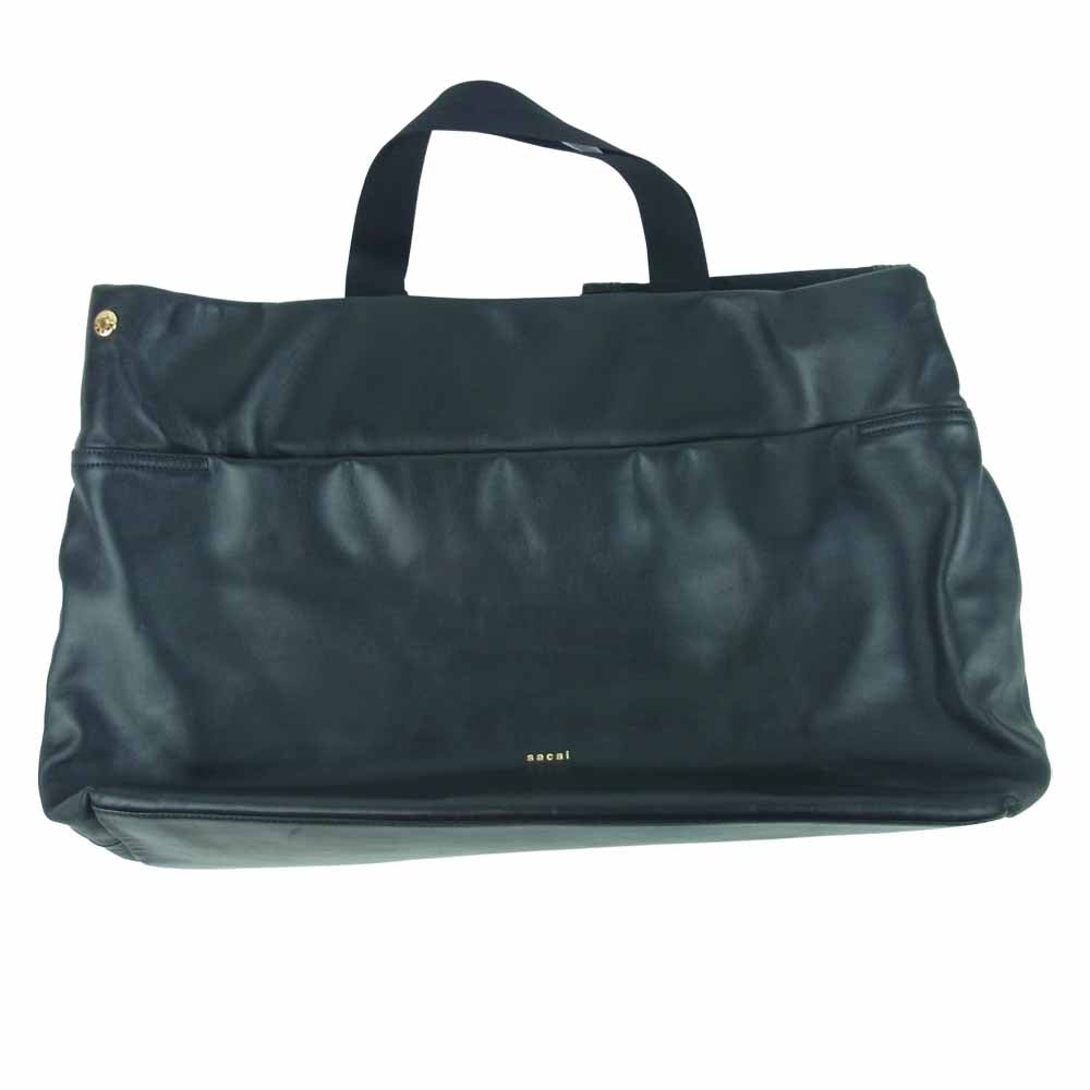 Sacai サカイ 21-0268S multi pocket Tote マルチ ポケット レザー トートバッグ ブラック系 OS【新古品】【未使用】【中古】