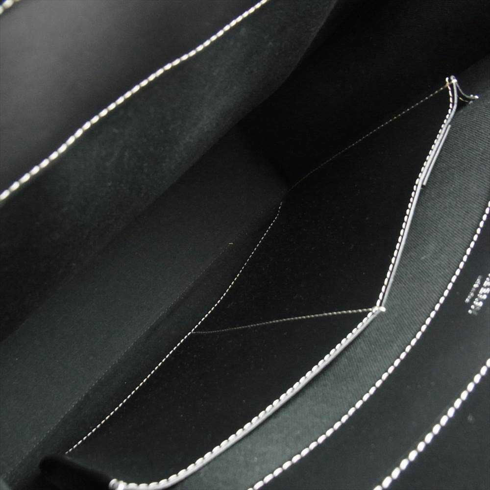 BURBERRY バーバリー キャンバス レザー ポケットバッグ ミディアム  グレー系【美品】【中古】