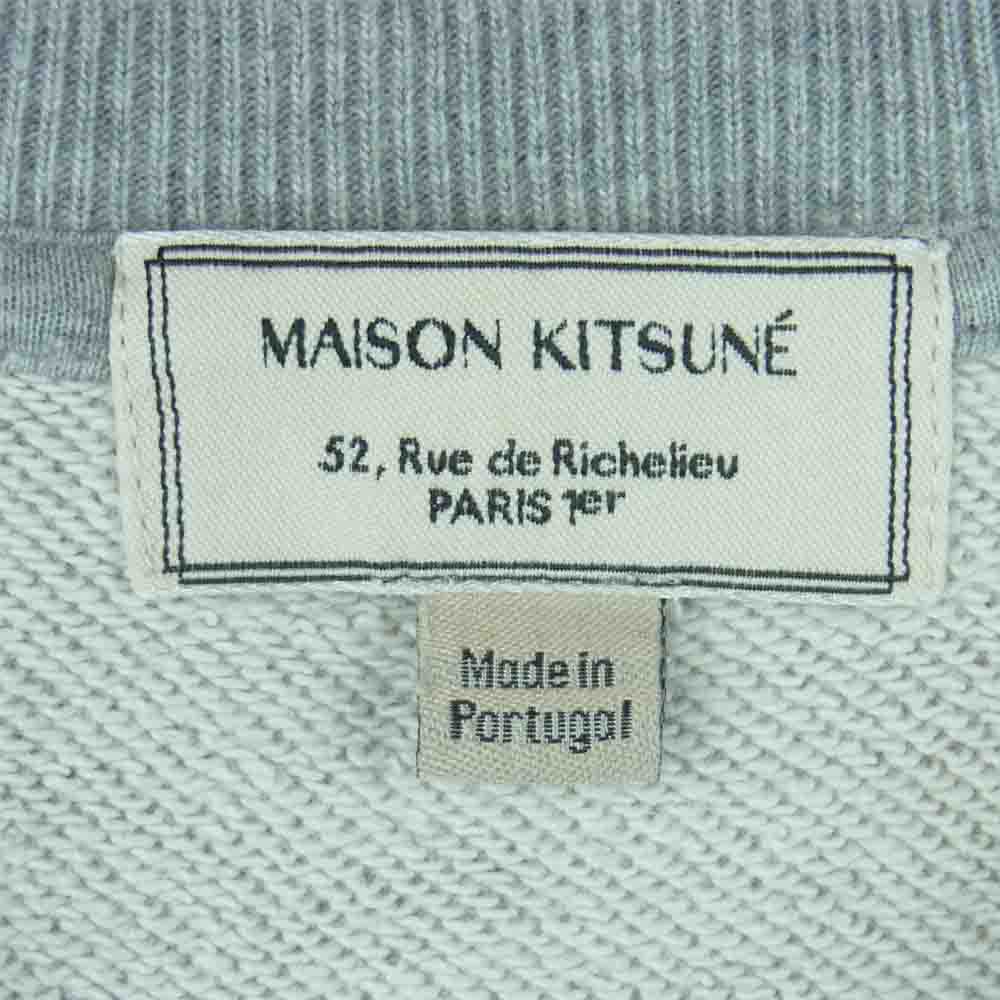 MAISON KITSUNE メゾンキツネ 14SS KMM-0407-A CHILDISH SWEATER 総柄 プリント クルーネック スウェット グレー系【中古】