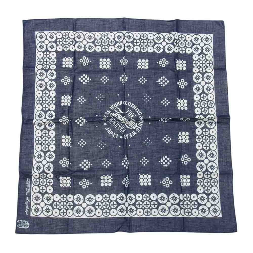 TENDERLOIN テンダーロイン T-BANDANA DOT ロゴ ドット バンダナ  ネイビー系【美品】【中古】