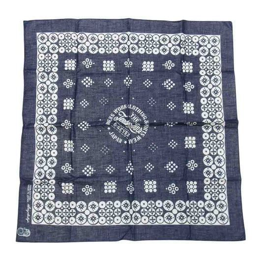 TENDERLOIN テンダーロイン T-BANDANA DOT ロゴ ドット バンダナ  ネイビー系【美品】【中古】