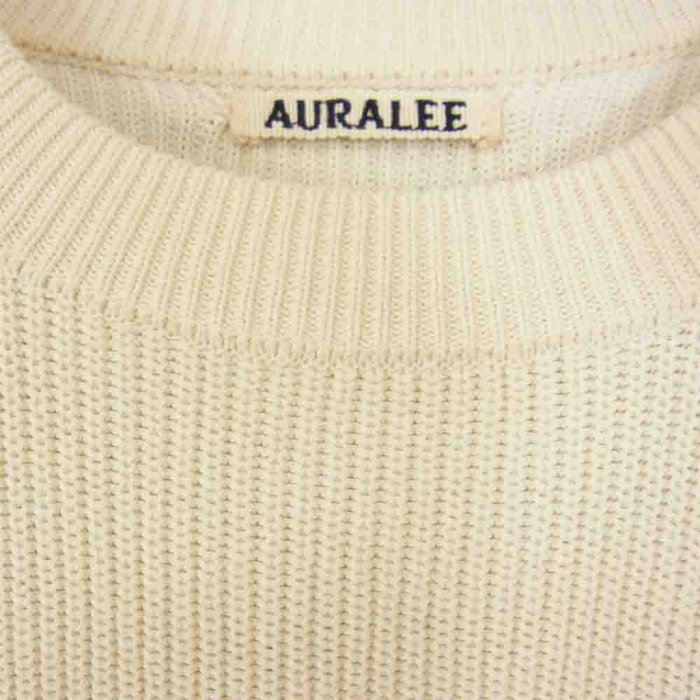 AURALEE オーラリー al5spo004 コットン クルーネック ニット オフホワイト系 O【中古】